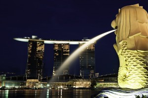 Singapur -Merlion & Marina Bay Sands
